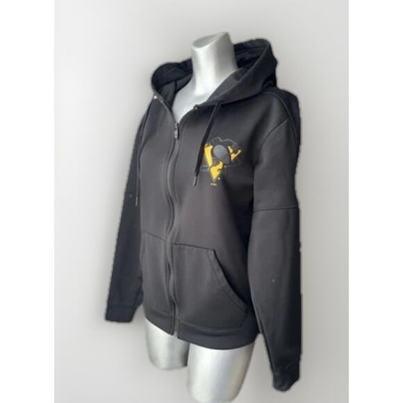 Adidas Pittsburgh Penguins NHL Hoodie Jacket Small Black ClimaWarm Full Zip - Picture 4 of 11